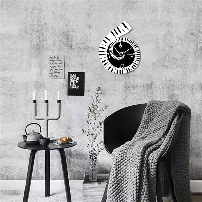 Casual Wall Clock - Musical Notes Treble Clef Design