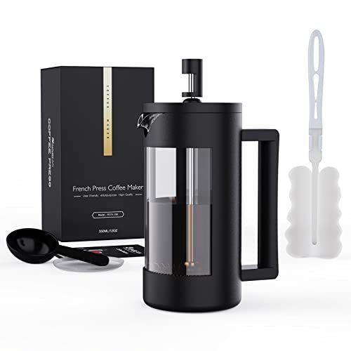 BPA-Free French Press Coffee Maker – 12 oz & 21 oz Plastic & Glass Press