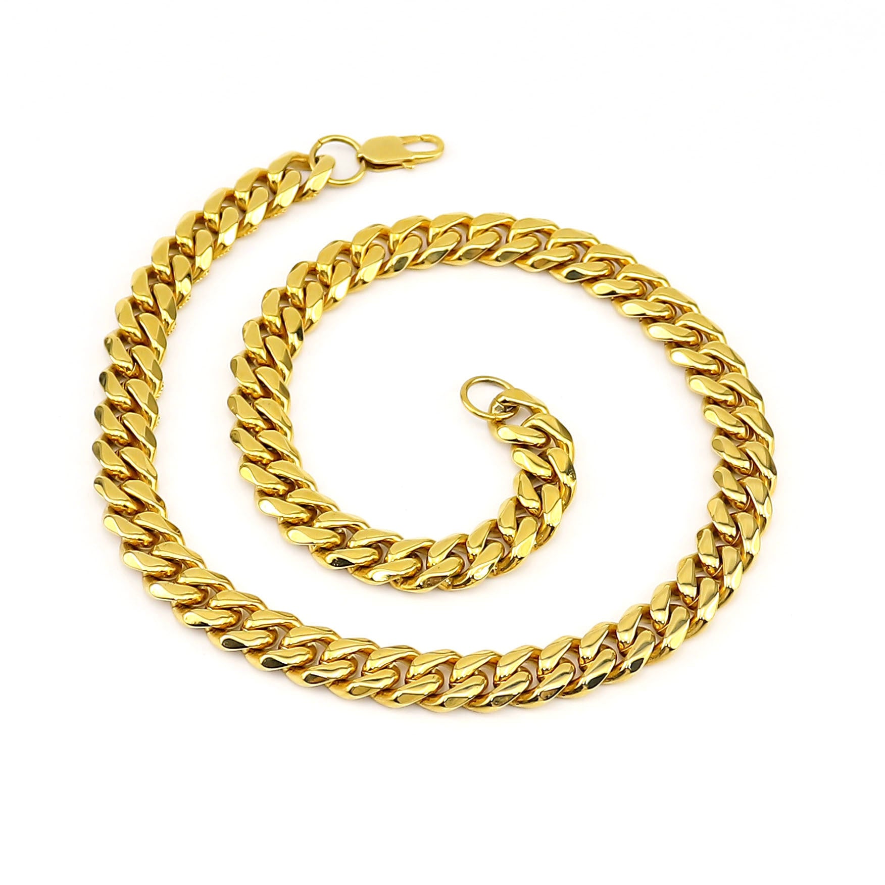 Titanium Steel Cuban Link Chain Necklace – Multiple Sizes & Colours