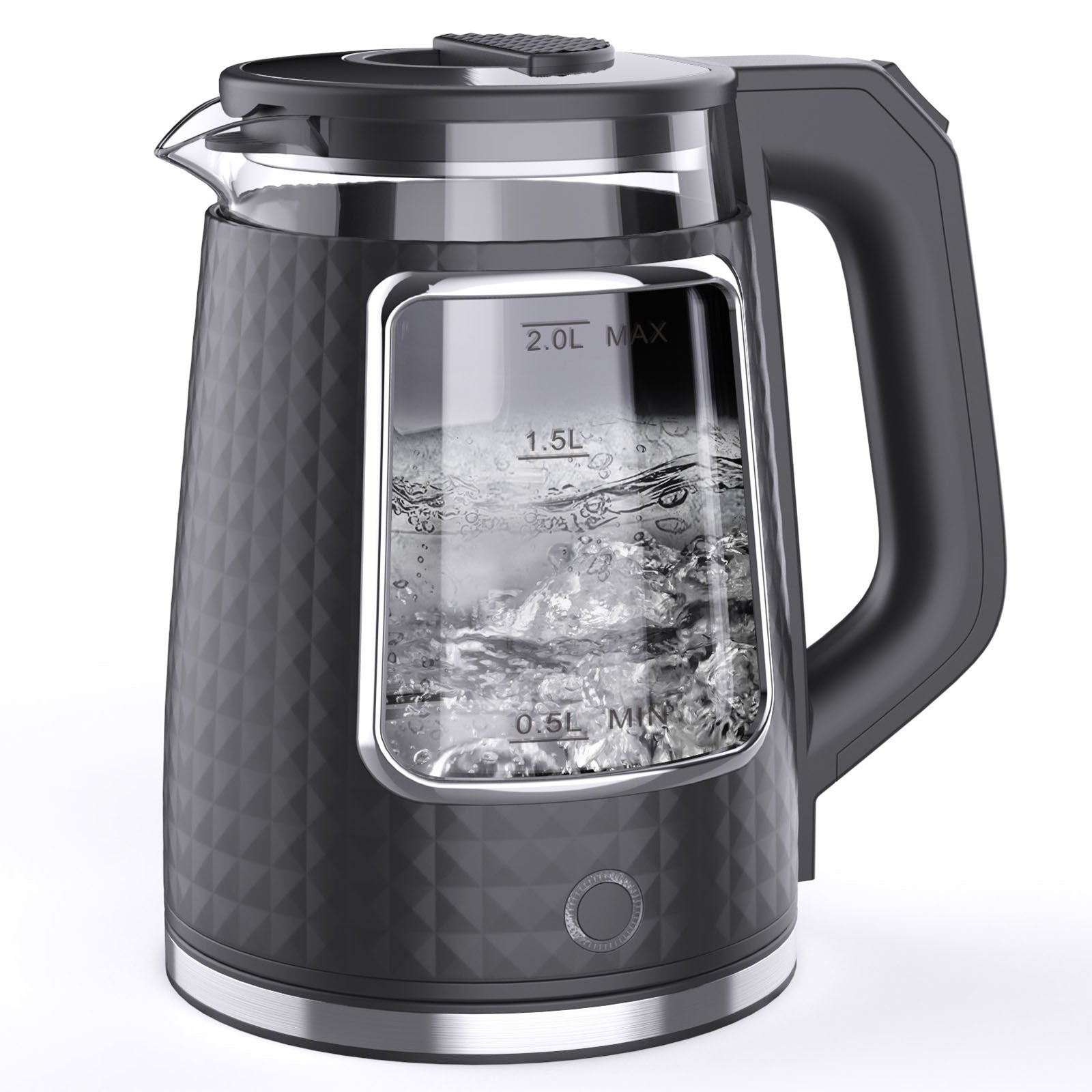 Premium 304 Stainless Steel & Borosilicate Glass Electric Kettle