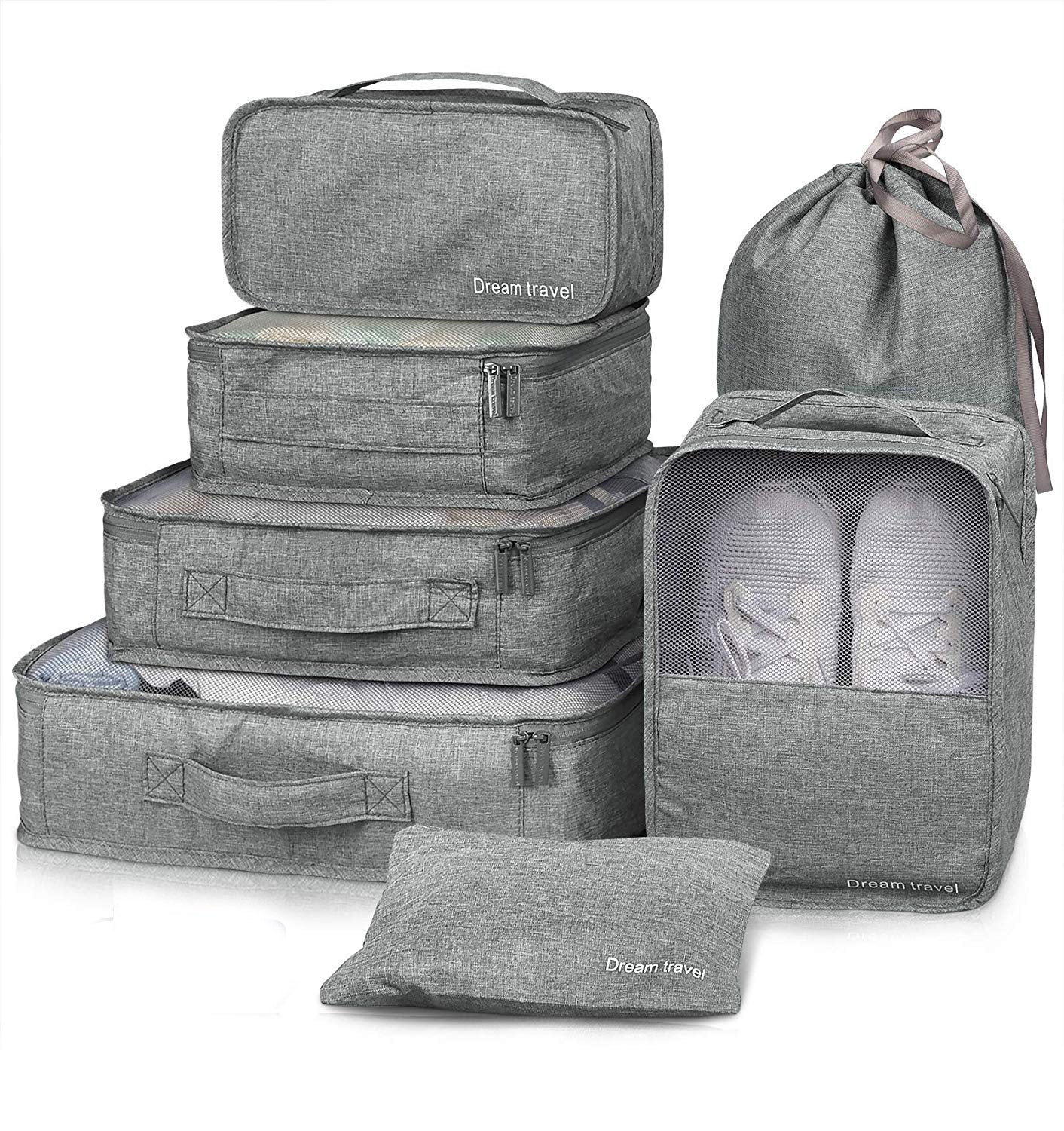 7-Piece Portable Storage Bag Set - Travel Organizar Bags