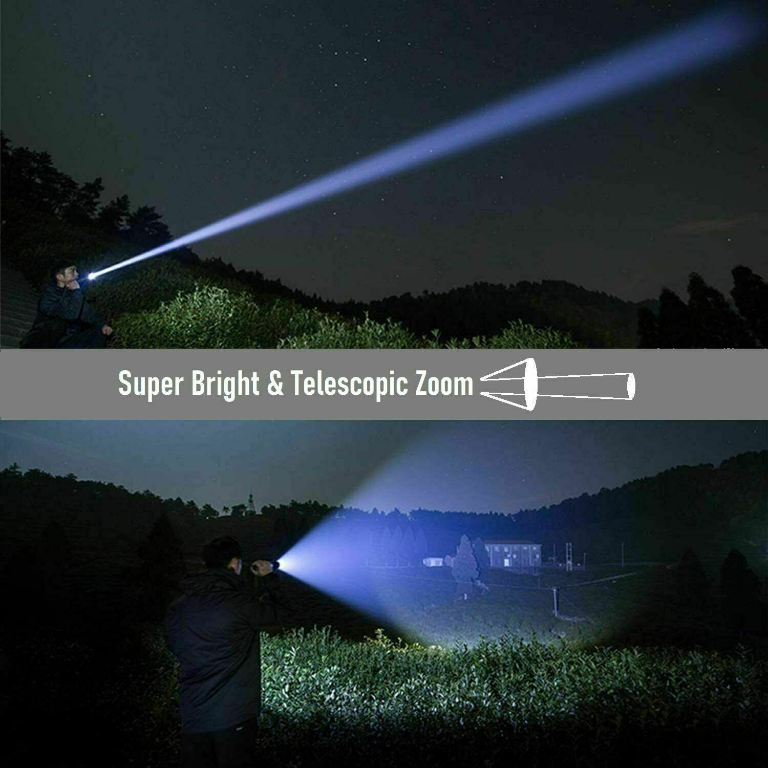 High-Performance LED Flashlight – Rechargeable & Waterproof