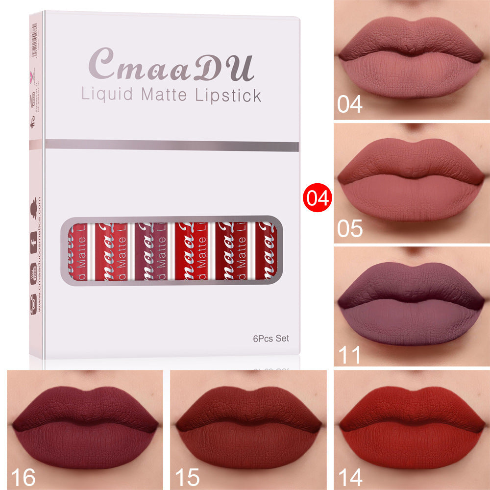 💕 6 Boxes Of Matte Non-stick Cup Waterproof Lipstick