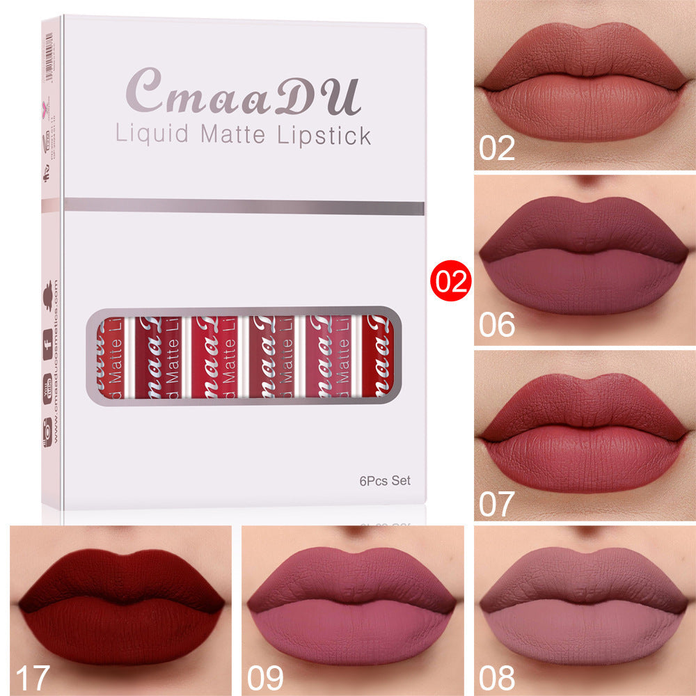 💕 6 Boxes Of Matte Non-stick Cup Waterproof Lipstick