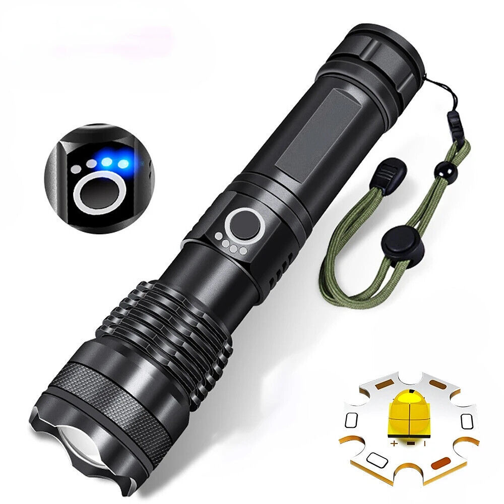 High-Performance LED Flashlight – Rechargeable & Waterproof