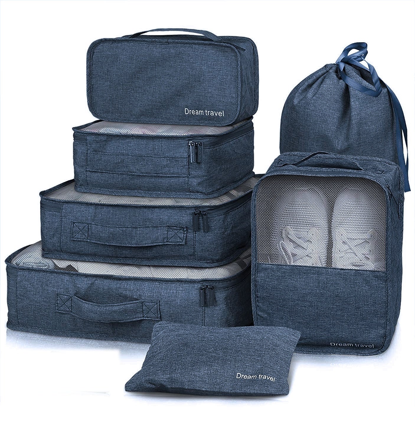 7-Piece Portable Storage Bag Set - Travel Organizar Bags