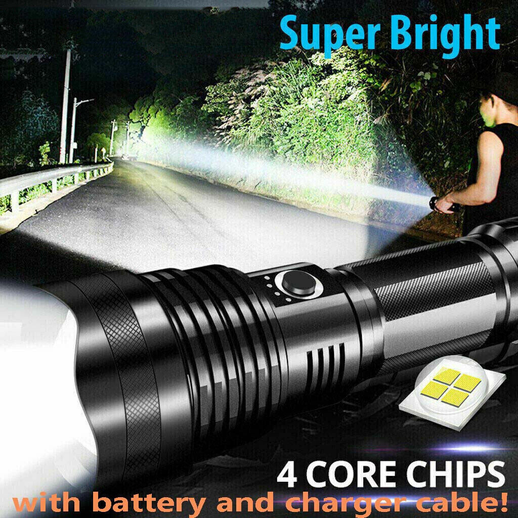 High-Performance LED Flashlight – Rechargeable & Waterproof