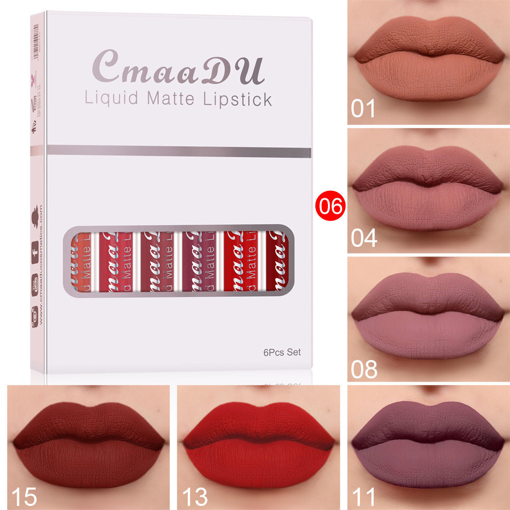 💕 6 Boxes Of Matte Non-stick Cup Waterproof Lipstick