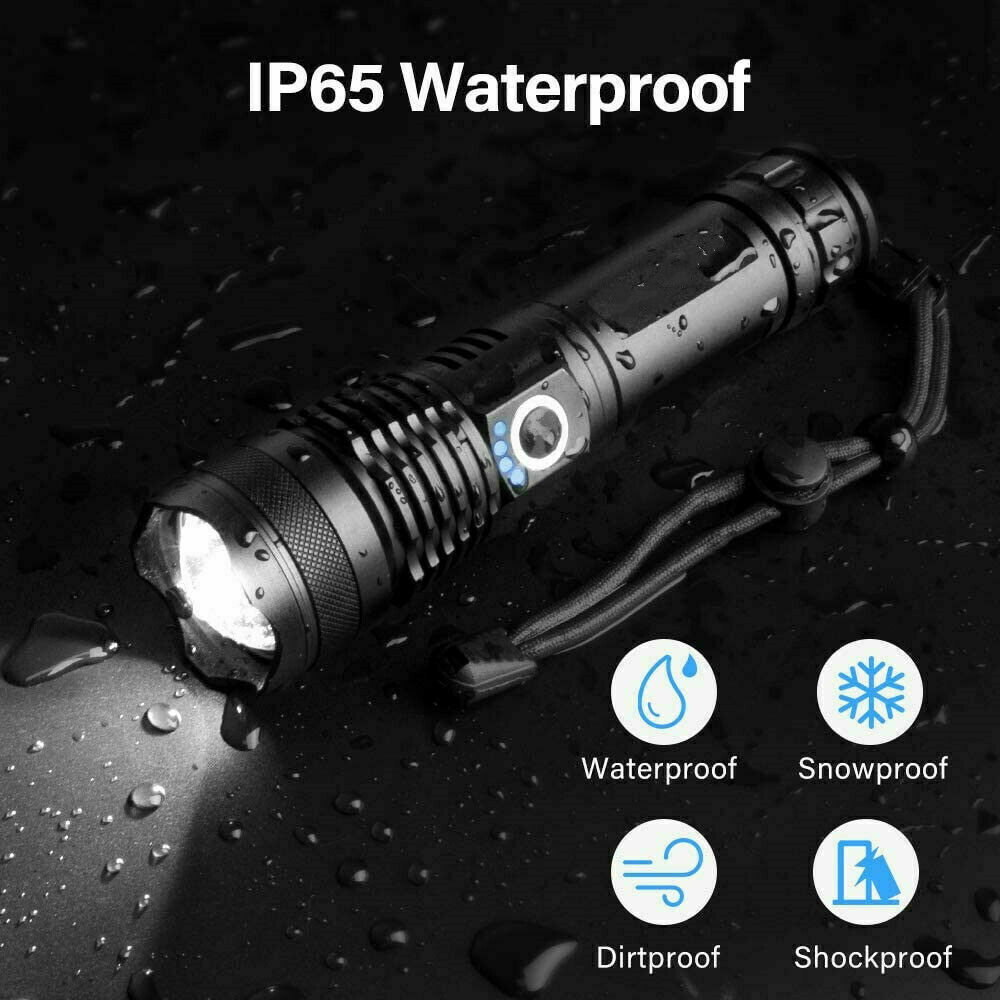 High-Performance LED Flashlight – Rechargeable & Waterproof