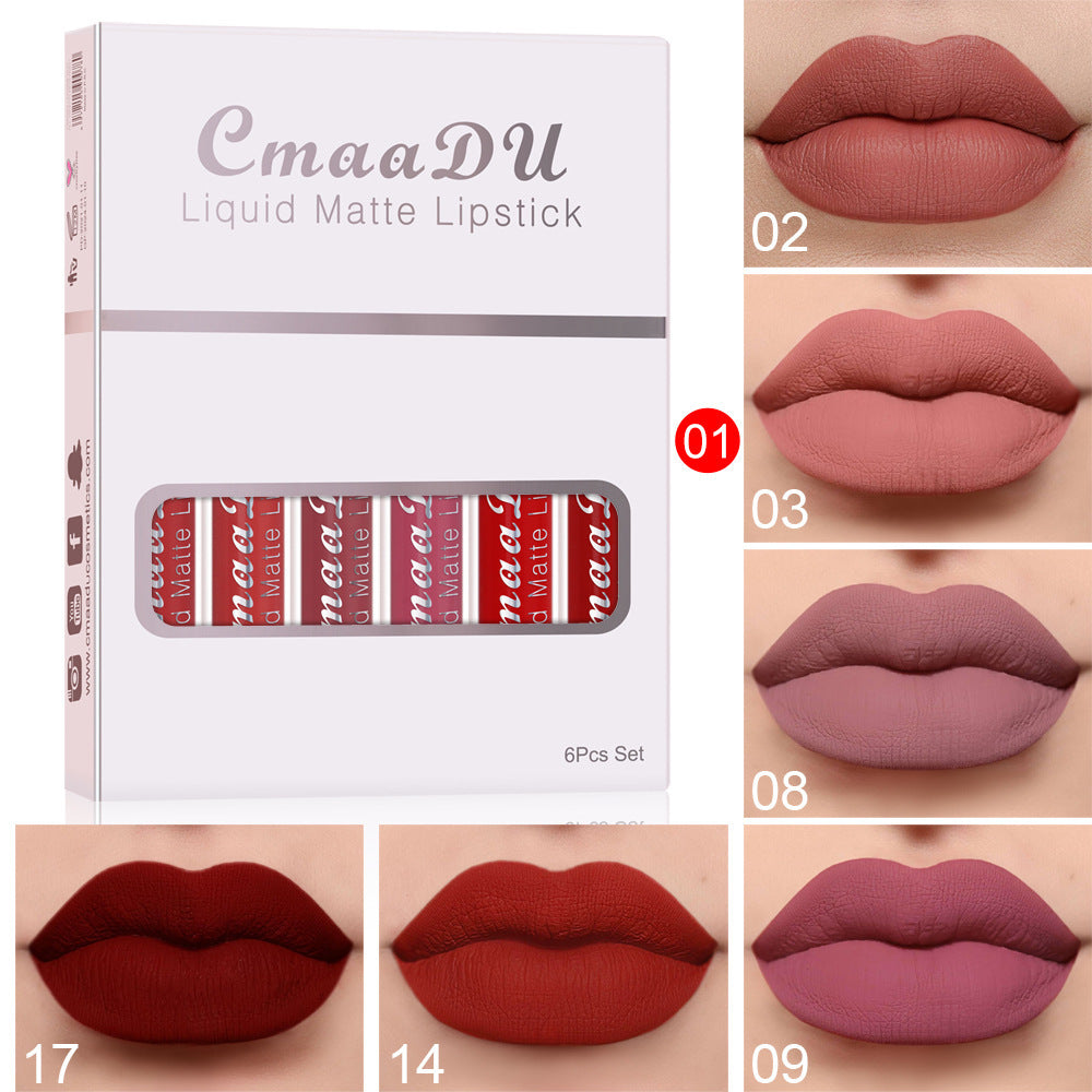 💕 6 Boxes Of Matte Non-stick Cup Waterproof Lipstick