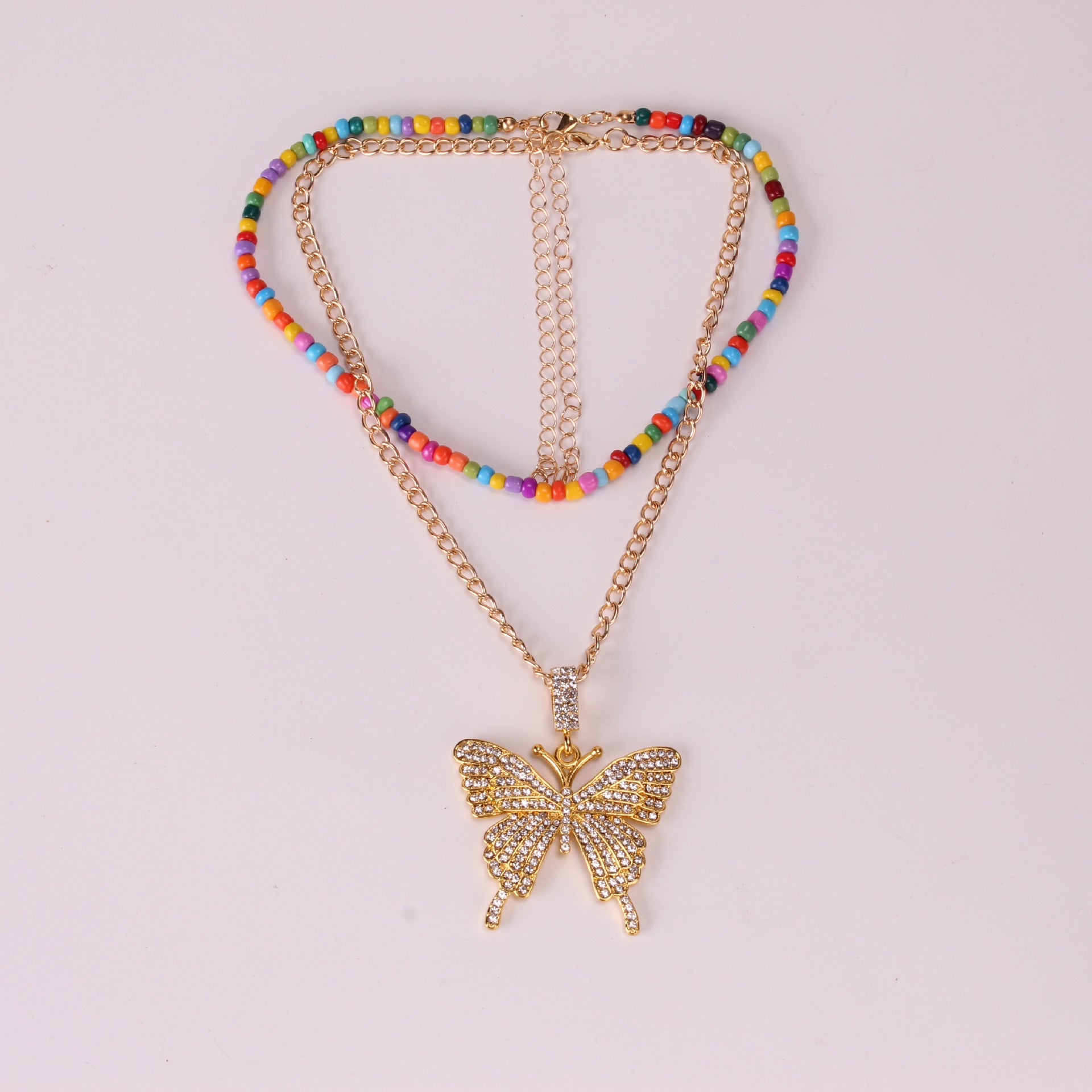 Sophisticated Bead Necklace with Big Bowknot